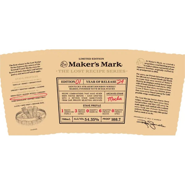 Maker's Mark 2024 The Lost Recipe Series Edition #01 Bourbon Whisky 700 mL