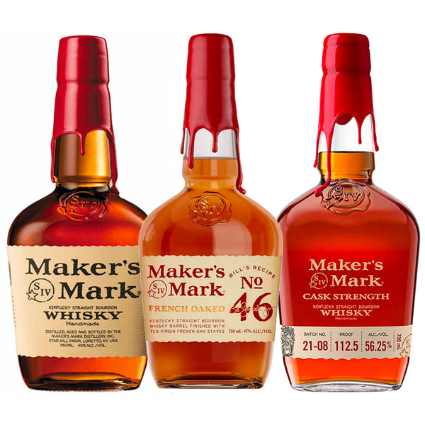 Maker's Mark Whiskey, Maker's 46, & Maker's Cask Strength Value Bundle
