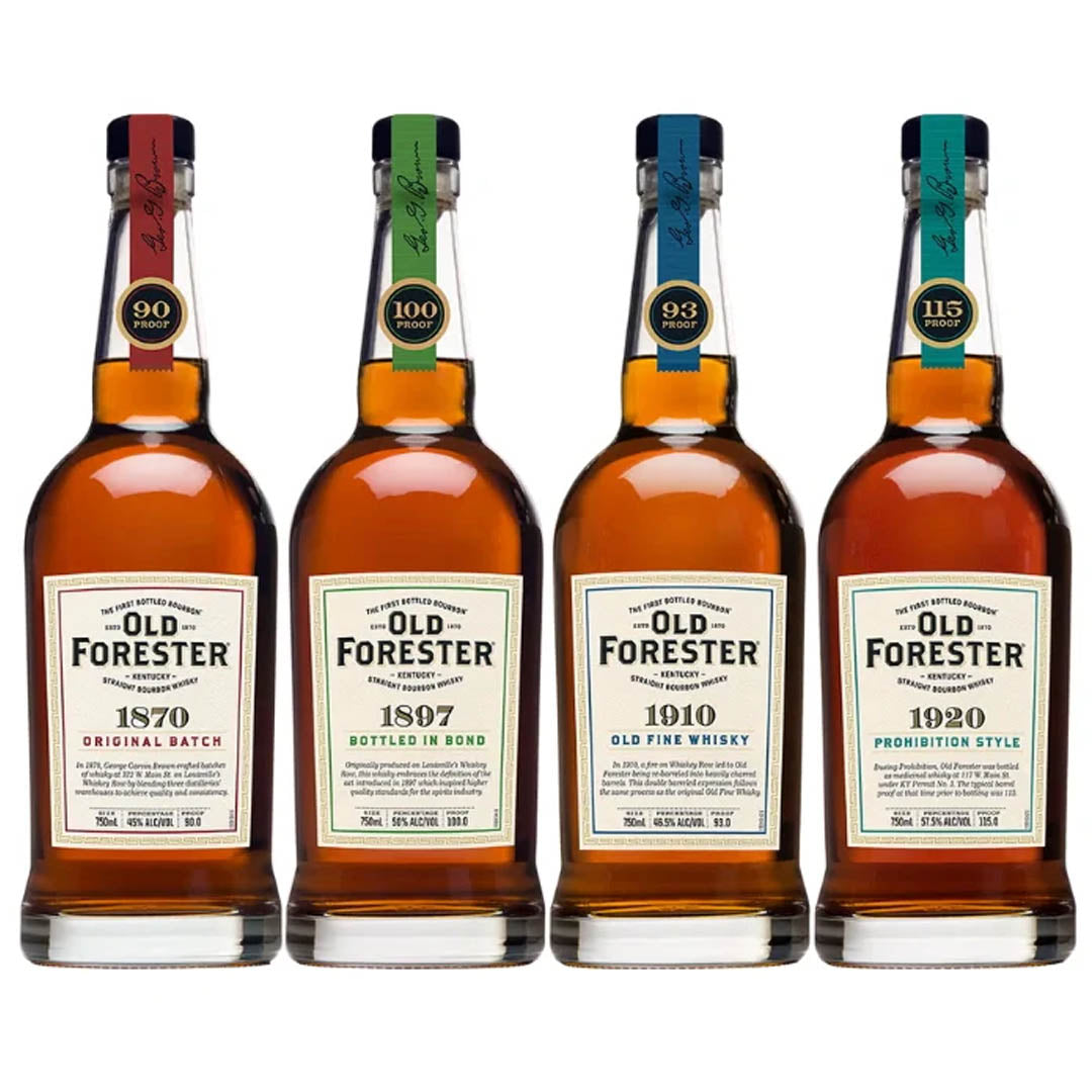Old Forester 1870, 1897, 1910, & 1920 Whisky Value Bundle 750 mL