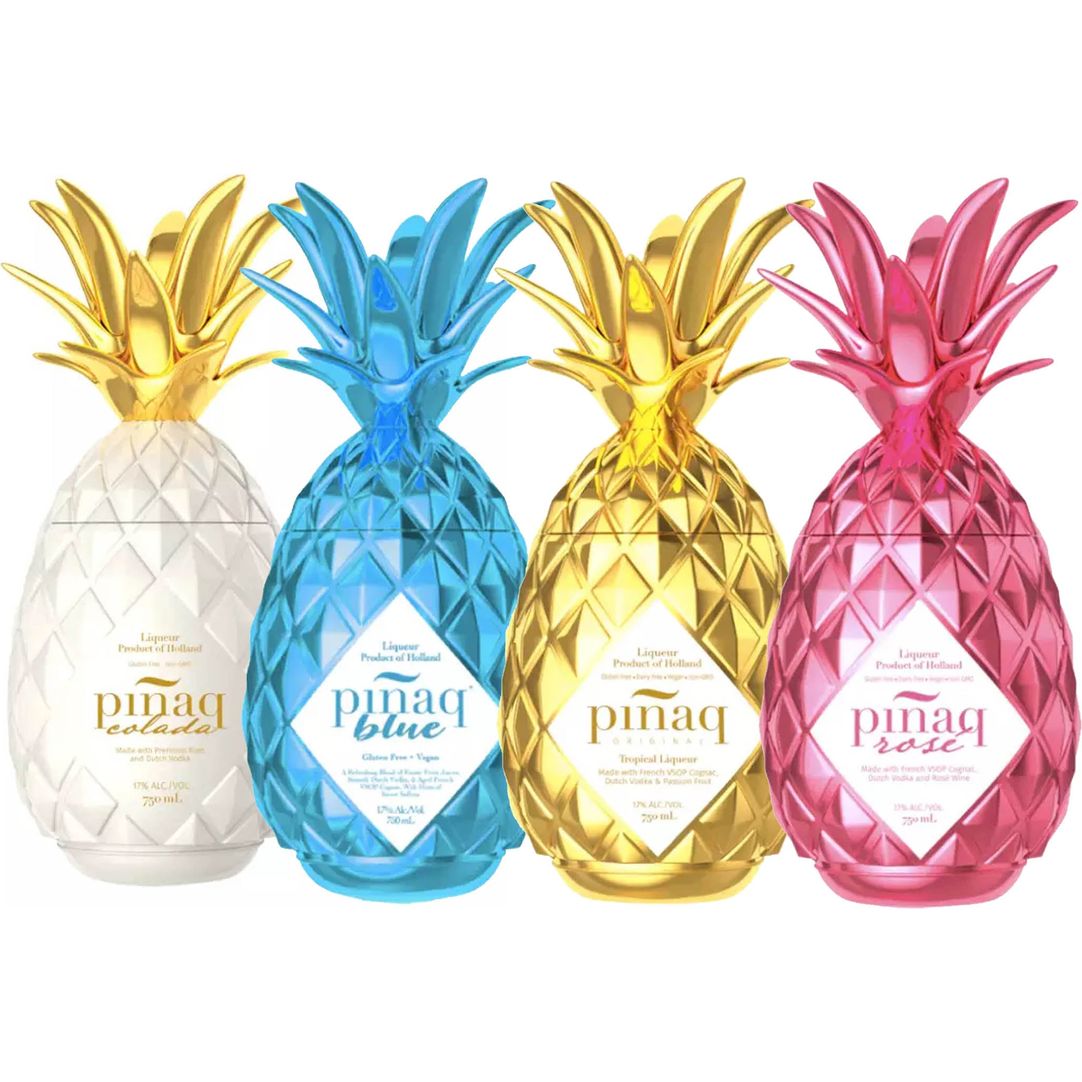 Pinaq Passion Fruit, Rose, Colada, & Blue Liqueur Value Bundle 750 mL