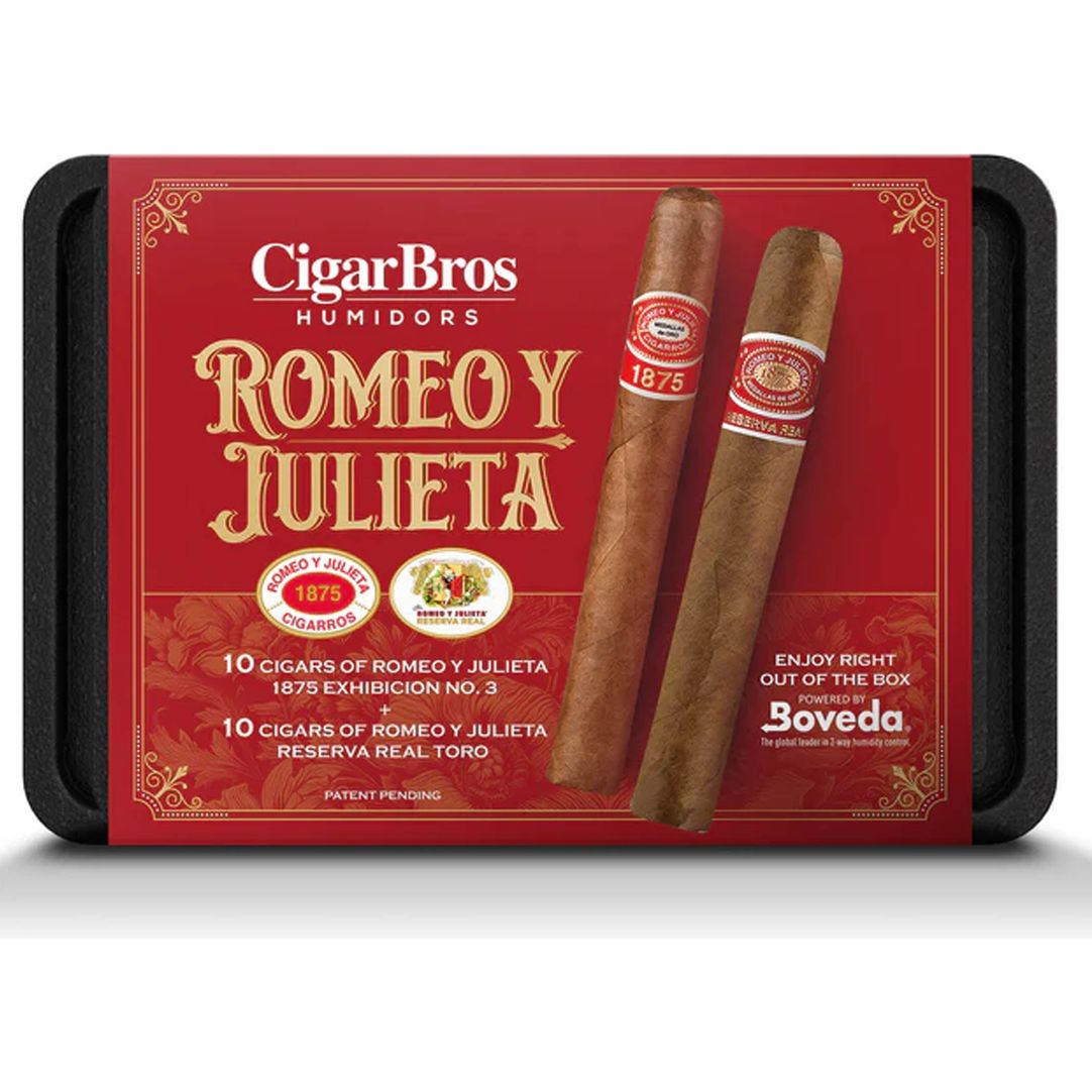 CigarBros X Romeo Y Julieta 20 Premium Cigars Set + Personal Humidor