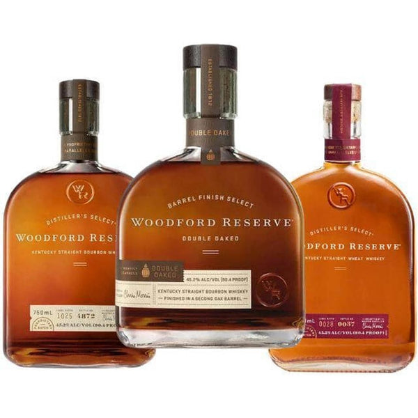 Woodford Reserve Bourbon, Double Oaked, & Kentucky Wheat Whiskey Value Bundle