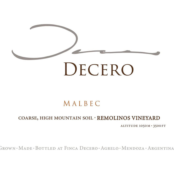 Finca Decero Agrelo Remolinos Vineyard Malbec 750ml